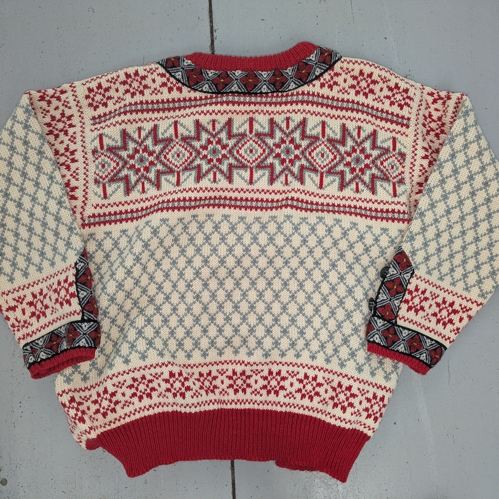 Dale of Norway Pure Wool Metal Clasp Vintage Sweater Cardigan Size Large - Picture 7 of 7